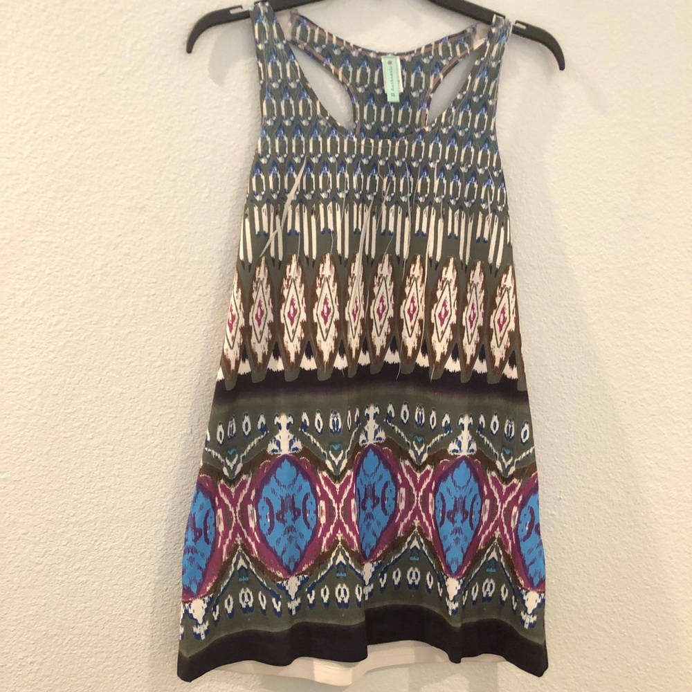 Multicolored razor back dress